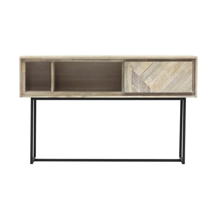 Armen Living Peridot 1 Drawer Console Table in Natural Acacia Wood LCPECNNAT